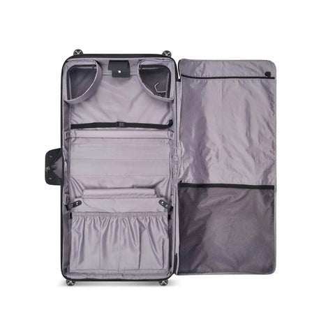 Open view of a Level Up Your Travel With A Lightweight DuraTec Rolling Garment Bag That Powers Through Checkpoints With Spinner Wheels