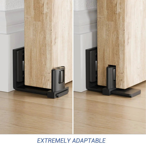 Sliding Barn Door Bottom Floor Guide With Adjustable U Shaped Flat Bottom For Quiet Smooth Operation Wall Mounted Black Finish