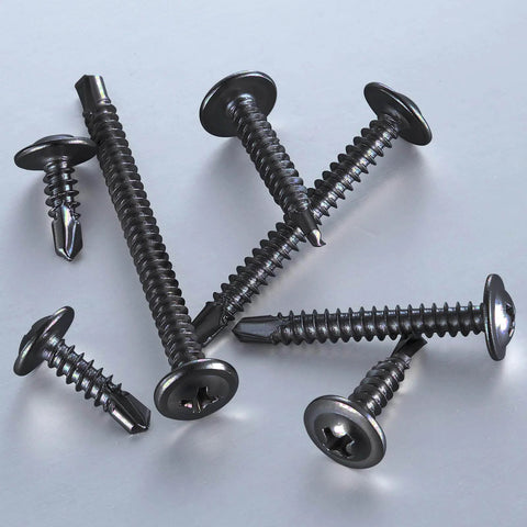 Wensilon sheet metal self-tapping screws #8x3/4 in, 410 black stainless steel, truss head, high-strength