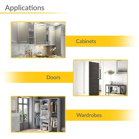 Applications of Concealed Hinge For Thick Doors 200 Mm TECTUS TE 540 3D in cabinets, doors, and wardrobes