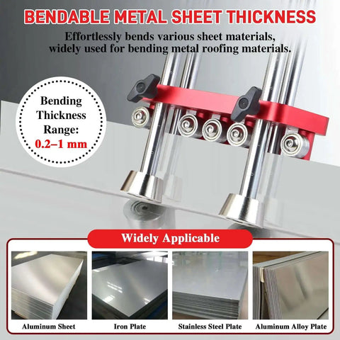 Two Station Edge Bender For Sheet Metal Roller And Roof Projects, showcasing bendable metal sheet thickness range 0.2-1 mm