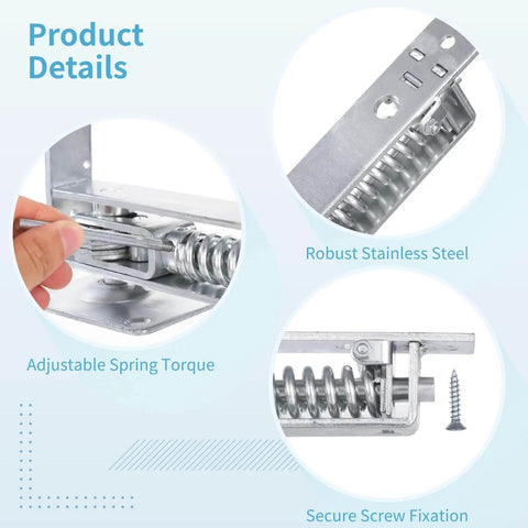 Close-up of Double Action Spring Hinge With Cover Plates For Wood Doors Self Closing Door Hardware Stainless Steel Pivot Hinge