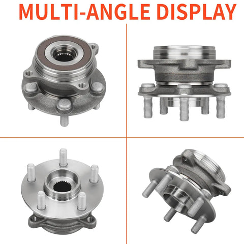 Front Wheel Hub And Bearing Assembly Pair For Toyota Prius 2010 2015 And Prius Plug In 2012 2015 Also Fits Lexus CT200h 2011 2016 Includes Driver And Passenger Sides shown from multiple angles