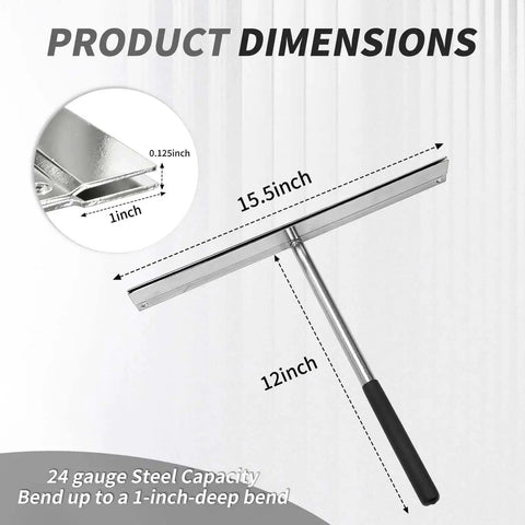 15.25 Inch Metal Sheet Bender For Standing Seam Roofing Hemming Tool dimensions and design features