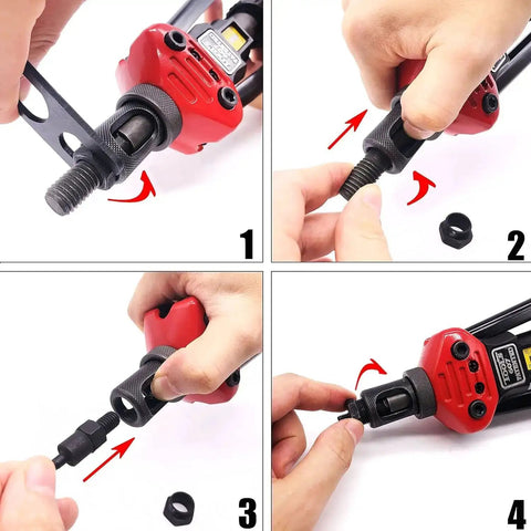 Installation of 1/4-20 Rivet Nut Tool Tip Replacement Mandrel Fits Standard Nut Riveters Heavy Duty Steel Build Easy To Install