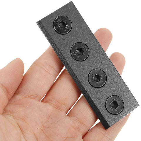 Heavy Duty Sliding Barn Door Hardware Track Connector Kit With Metal Flat Plate Bracket for Commercial Sliding Doors in hand