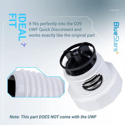 BlueStars 9-100-9002 pressure relief valve replacement kit; white plastic valve with black cap for Polaris pool cleaners.