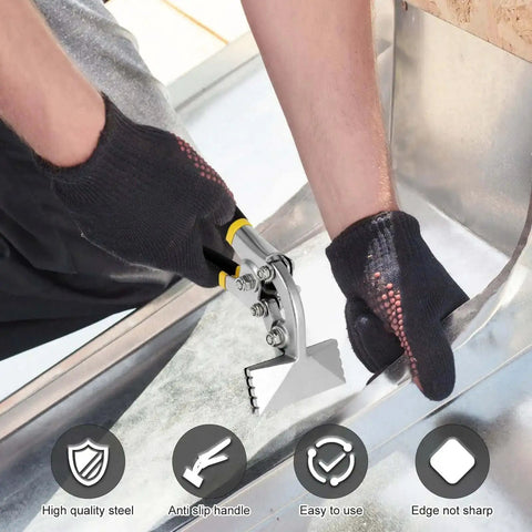 Using Heavy Duty 3 Inch Alloy Steel Sheet Metal Bender Hand Seamer With Straight Jaw for DIY metalwork on sheet metal
