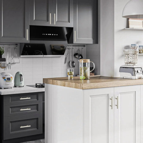 Modern kitchen with 30 Pack 5 Inch Cabinet Pulls With 3 Inch Hole Centers Zinc Alloy Handles In Brushed Nickel Finish