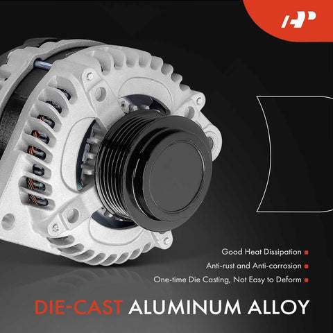 Beefed Up Alternator Compatible With Honda Accord And Crosstour 2010 2011 2012 3.5L V6 12V 120A With 6 Groove Decoupler Pulley