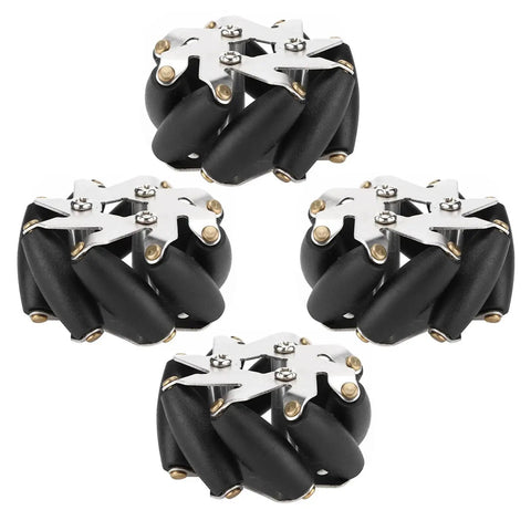 Mecanum Wheel Set for Robot Car 48mm Steel Omni Directional Wheels 4 Pcs with High Load Capacity Up to 3kg Stable TPR Rollers