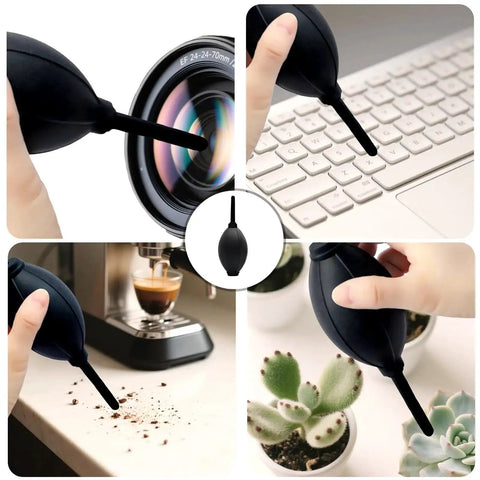 Silicone Soft Tip Air Blower for DSLR Cameras and Electronics Cleaning used on camera lens, keyboard, coffee maker, plants