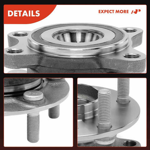 Close-up of front wheel bearing and hub assembly set for Mazda 3 2019 2020 2021 2022, 5 lug compatible, 2 pack, high load capacity.