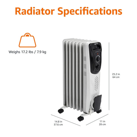 Cozy Up Fast With A Portable Oil Filled Radiator Heater From Amazon Basics With Three Heat Settings High 1500W Medium 1000W Low 600W