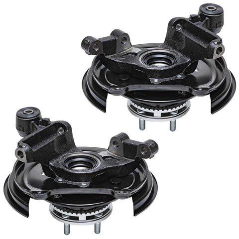 Rear Steering Knuckles For 2001 To 2008 Subaru Forester With Rear Disc Brakes Two Piece Replacement Kit Includes Two Knuckles And Wheel Bearing Hubs Assembly OEM Quality Fits 2002 2003 2004 2005 2006 2007