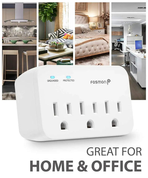 Refrigerator Surge Protector With 3 Outlets, Heavy Duty Appliance Guard For Fridge, Microwave, Washer, Garage Door And More