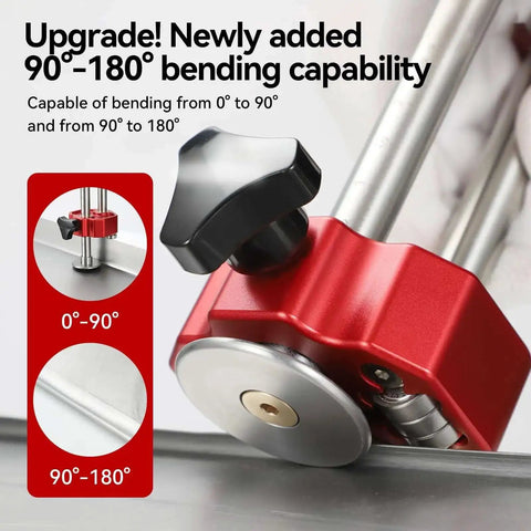 Lightweight 1 Station Sheet Metal Roller Bender, 0 to 90 Degrees, 6 Inch Butterfly Wheel, close-up of bending mechanism