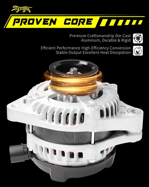 Upgraded 12V 130A Alternator For Honda Odyssey 2005-2007 3.5L Pilot 2005-2008 3.5L Ridgeline 2006-2008 3.5L Acura MDX 2003-2009 RL 2005-2008 TL 2004-2008 Clockwise 6-Groove Pulley OE 31100-RDJ-A01