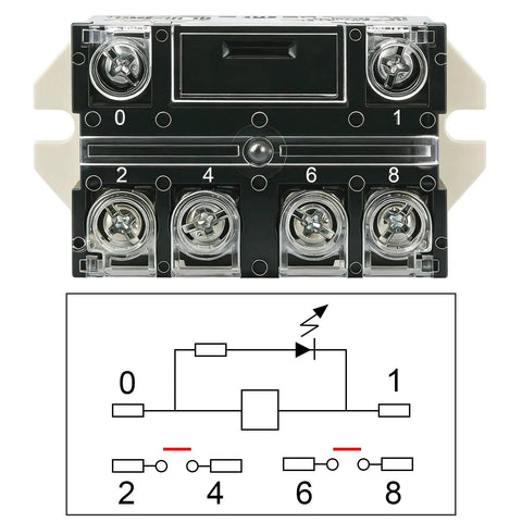 Beefy General Purpose DPST Relay With 6 Pin Normally Open Contacts, 25A Rating At 277VAC 30VDC, 110V AC Coil, wiring diagram shown