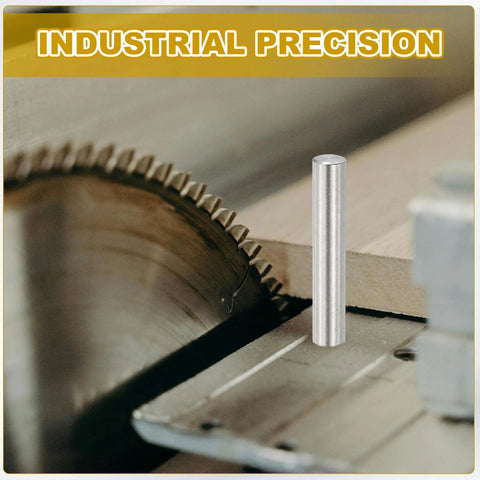 2Mm By 10Mm Stainless Steel Dowel Pins Set Of 60 For Shelves And Furniture Fixing, placed beside saw blade for precision use