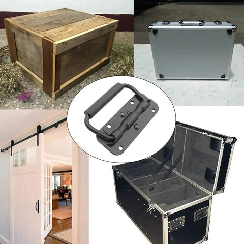 Two Pack Spring Loaded Pull Handles For Chests And Trunks Surface Mount With Rubber Grip Heavy Duty Hardware and example applications