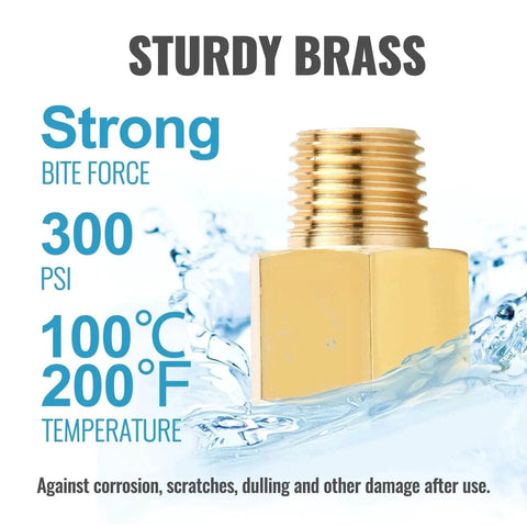 Brass Pipe Fittings One Half Inch Male To One Half Inch Female NPT Adapters Pack Of Two Durable Solid Brass Extension