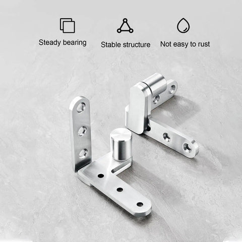 Heavy Duty Stainless Steel Door Pivot Hinges 130lb Load Bearing Hidden 270 Degree Inset Hinge for bookcase doors, metal front view