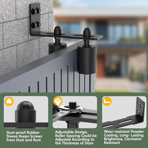 Adjustable Sliding Gate Roller Hardware Kit With Heavy Duty Steel Wall Mount Bracket And Nylon Roller Guide for sliding gates
