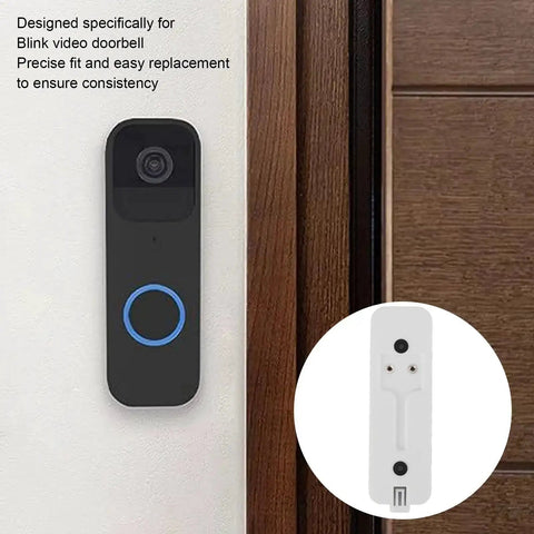 Installed Two Pack White Doorbell Backplates For Video Doorbell Mounting Plate Replacement And Battery Cover Easy Install Back Plate