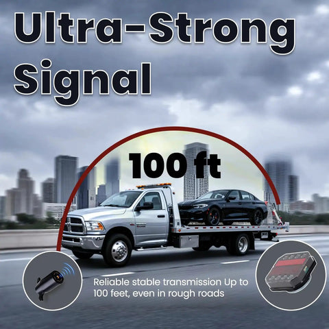 STHF magnetic wireless trailer light kit with rechargeable LED tow lights, IP65 waterproof, 2.4G signal