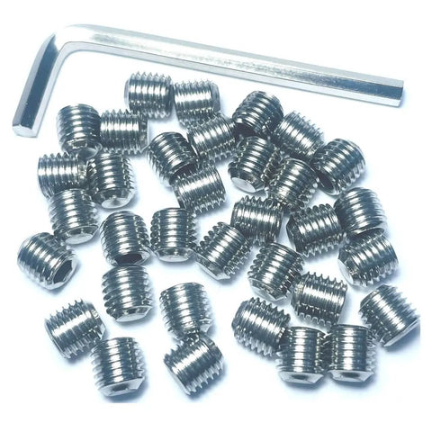 34 Piece 5/16-24 Stainless Steel Hex Socket Set Screws With Allen Wrench, 304 Grade Grub Screws, 5/16 Inch Length
