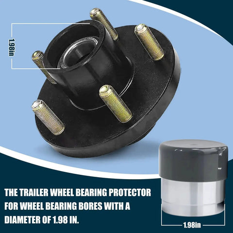 Direct Replacement Trailer Wheel Bearing Protector For A 1.980 Inch Hub Bore That Fits Bearing Buddy 1980 Dust Cap 2 Pack