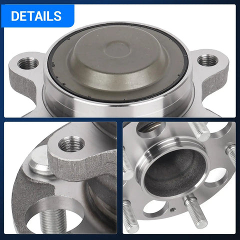 Rear Wheel Bearing And Hub Assembly For Honda Civic 2013 2014 2015 - 5 Lug With ABS - Close-up of bearing and bolt features.