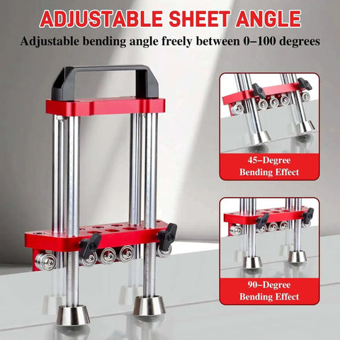 Two Station Edge Bender for Sheet Metal Roller and Roof Projects, heavy duty pro grade, adjustable bending up to 100 degrees.