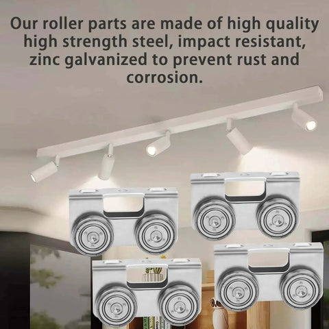 Four Wheel Light Duty Trolley Assembly For 1-5/8 Inch Channel Strut High Strength Solid Steel Zinc Galvanized, 4 pack