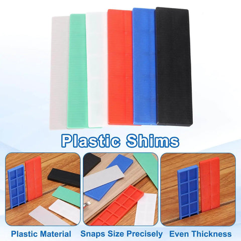 Plastic Flat Shims For Leveling 50 Pack 3mm 1/8 Inch Shims For Structural Tile And Glazing Blocks For DIY Home Improvement