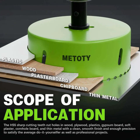 8 In 1 Bi Metal Hole Saw Kit With 2 In 4 In 6 In Saws, High Speed Drill Bits, A2 Arbor, And 6.3 In Dust Cover for cutting wood, metal, PVC