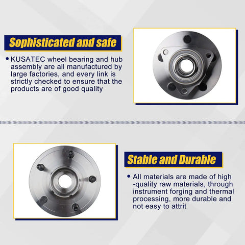 Front Wheel Bearing Hub Assembly 2 Pack For Dodge Ram 1500 2002 To 2008 Ready To Roll Front Hub Bearing 515072 displays steel build