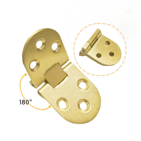 Two Pack Solid Brass Door Hinges With Concealed Flip Design For Tabletop And Furniture Includes Screws Durable Rust Resistant 80mm Long Heavy Duty Construction Smooth Edges Resistant To Scratches