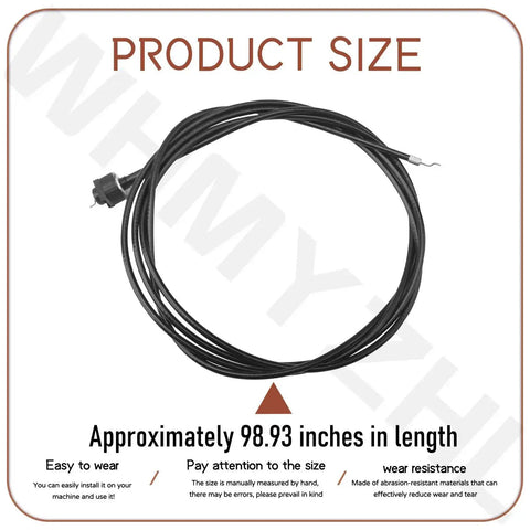 Remote Drain Plug Control Cable For Livewells And Baitwells, 8 Foot Marine Ballast System Cable, coiled view with size details