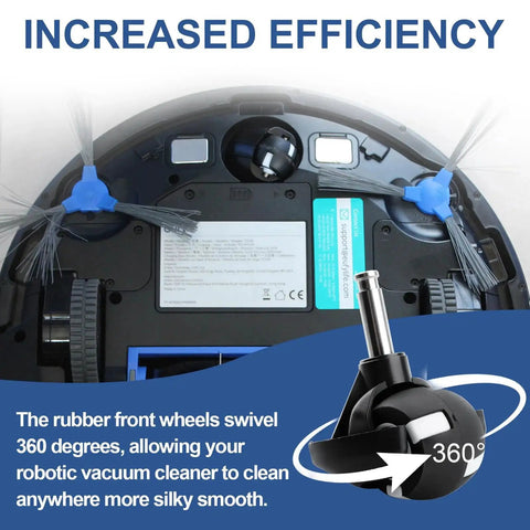 Front Wheel Swivel Caster Replacement For RoboVac Series compatible with various RoboVac models showing bottom view and caster