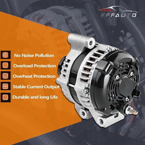 3.5L Alternator For Avalon Camry RAV4 RX350 Fits Toyota And Lexus Direct Fit Easy Install showing side view with specifications