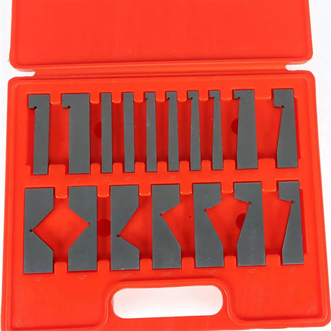 Seventeen Piece 3 Inch By 1 Quarter Inch Ground Angle Block Set For Machinists Pro Grade in a red case