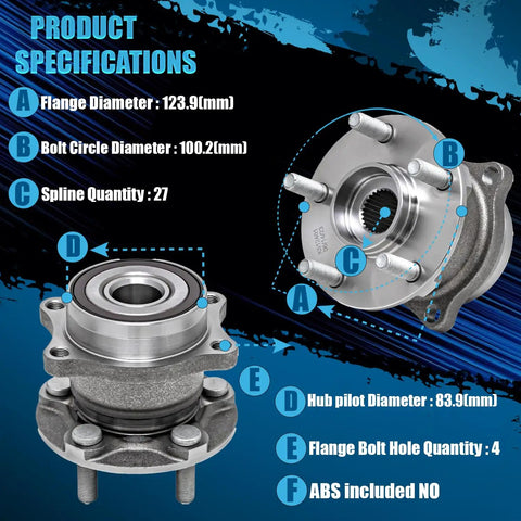 Rear Wheel Bearing Hubs And Hub Assembly Replacement For Subaru Outback Forester Impreza Legacy WRX STI BRZ Crosstrek