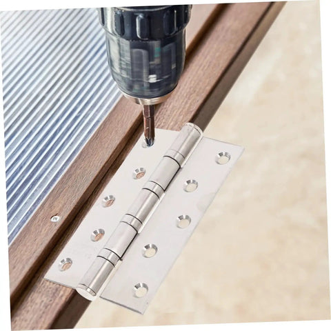Installing Heavy Duty Stainless Steel Door Hinges With Ball Bearings For Exterior Use on a wooden door frame