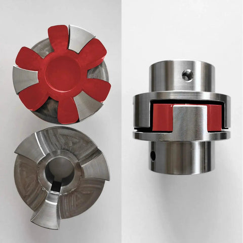 Red Urethane Curved Jaw 24 Coupling Inserts 10 Pack Flexible Center Inserts for L Jaw Couplings and L Jaw Couplers