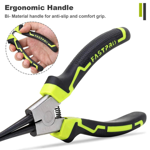 4-Piece 7-Inch Snap Ring Pliers Kit Pro Grade Internal And External Circlip Pliers Set With Straight And Bent Jaw