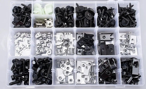 240-Piece Body Bolts And U-Nuts Kit For GM Ford Chrysler, Pro Grade Auto Fasteners Replacement Set With 19 Popular Sizes