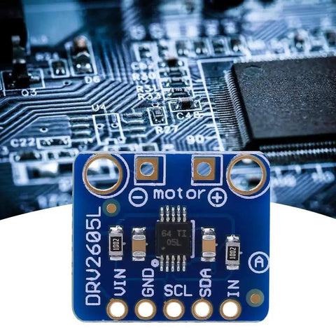 Front view of Two Pack Haptic Motor Controller Driver Module with General Pin Interface DRV2605L on circuit board background