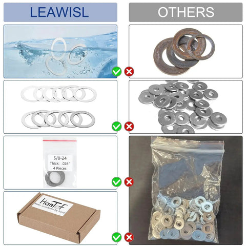 5/8 X 24 Barrel Shim Kit For Brake Timing And Alignment For 7.62mm And.308 Caliber, 44 pack, 304 stainless steel shims, comparison image